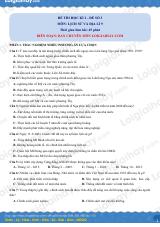 Đề thi học kì 2 Lịch sử và Địa lí 9 - Đề số 3